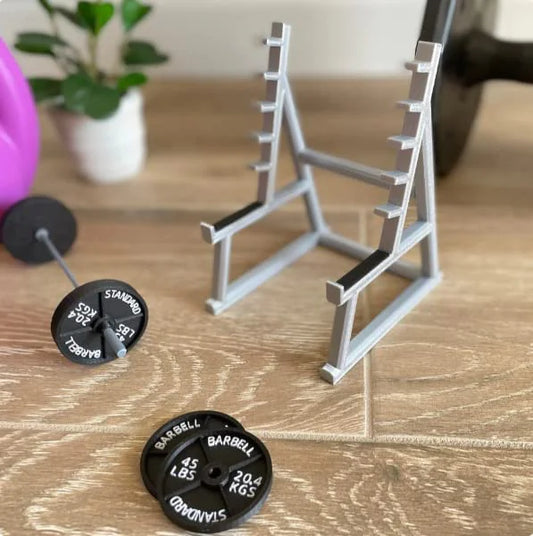 Barbell pen holder